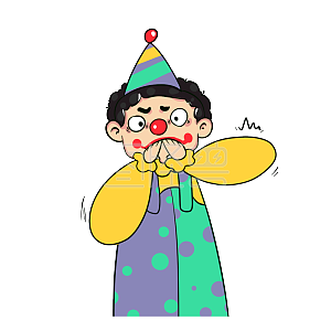 图怪兽原创元素吓到吃手手卡通小丑表情包