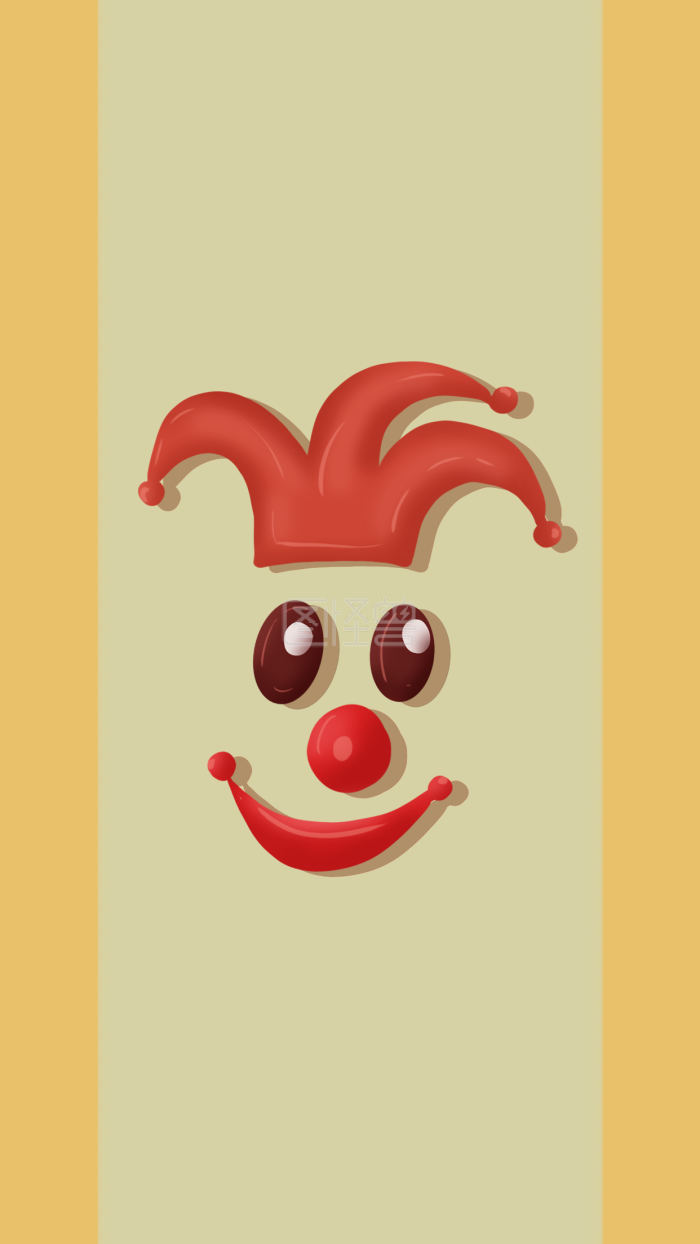 图怪兽原创元素简约风愚人节愚人小丑海报背景