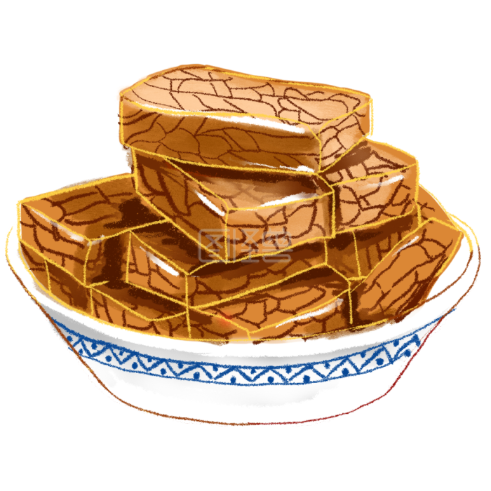 水彩 杭帮菜 浙江菜 美食 海报 电商 黄色 豆腐干