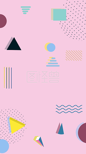 图怪兽原创元素简约风孟菲斯海报背景