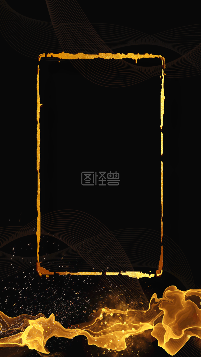 图怪兽原创元素黑金商务风风格h5手机海报-背景素材图片-图怪兽