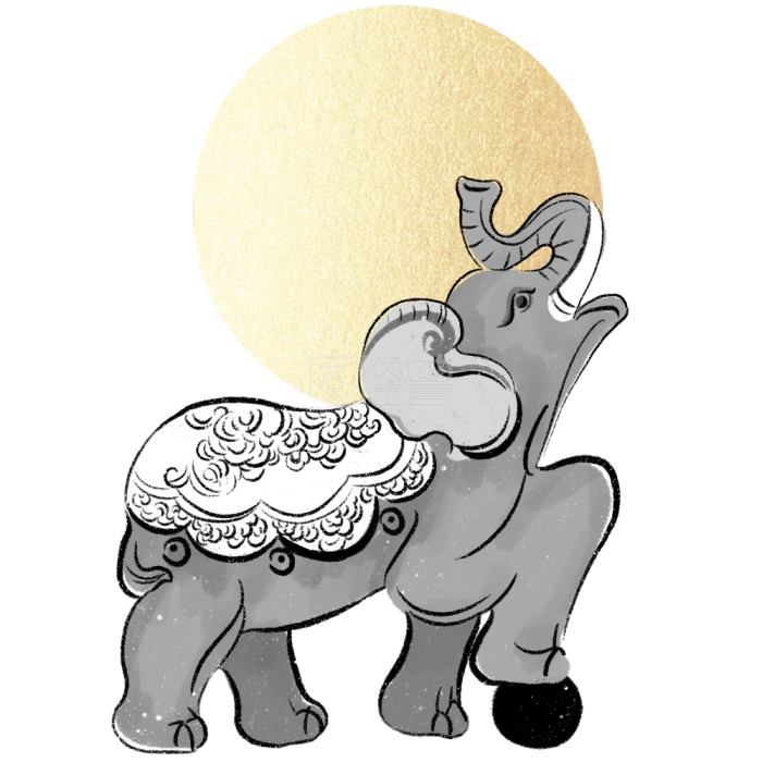 海报 电商 包装 中国传统 吉祥文化 护佑平安 中国吉祥神兽 金色 大象