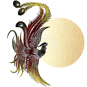 中国传统  吉祥文化   护佑平安  中国吉祥神兽    金色    凤凰