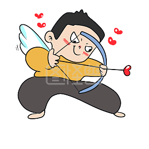 图怪兽原创元素丘比特之箭卡通表情包