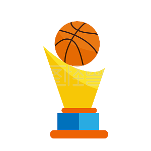 扁平 体育 运动 教育 蓝色 篮球 奖杯