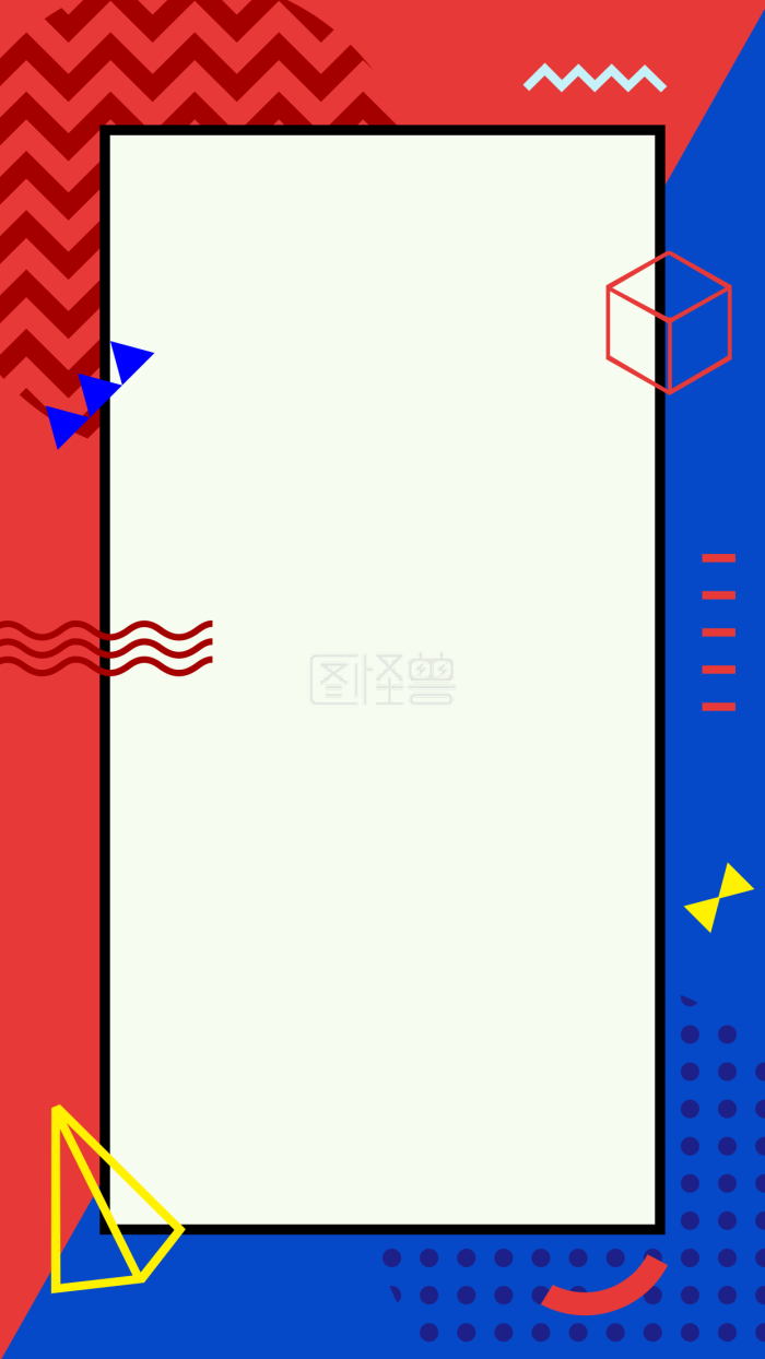 图怪兽原创元素简约创意几何孟菲斯背景