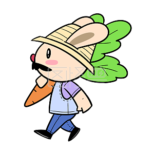 图怪兽原创元素 卡通 劳动节 五一 农民 动物