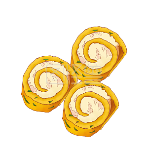 详情卡通美食蛋卷巧克力草莓图怪兽原创元素详情图怪兽原创