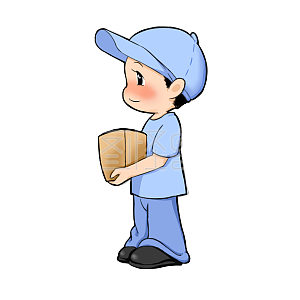 详情原创元素 卡通 头像 快递员详情图怪兽原创元素 卡通