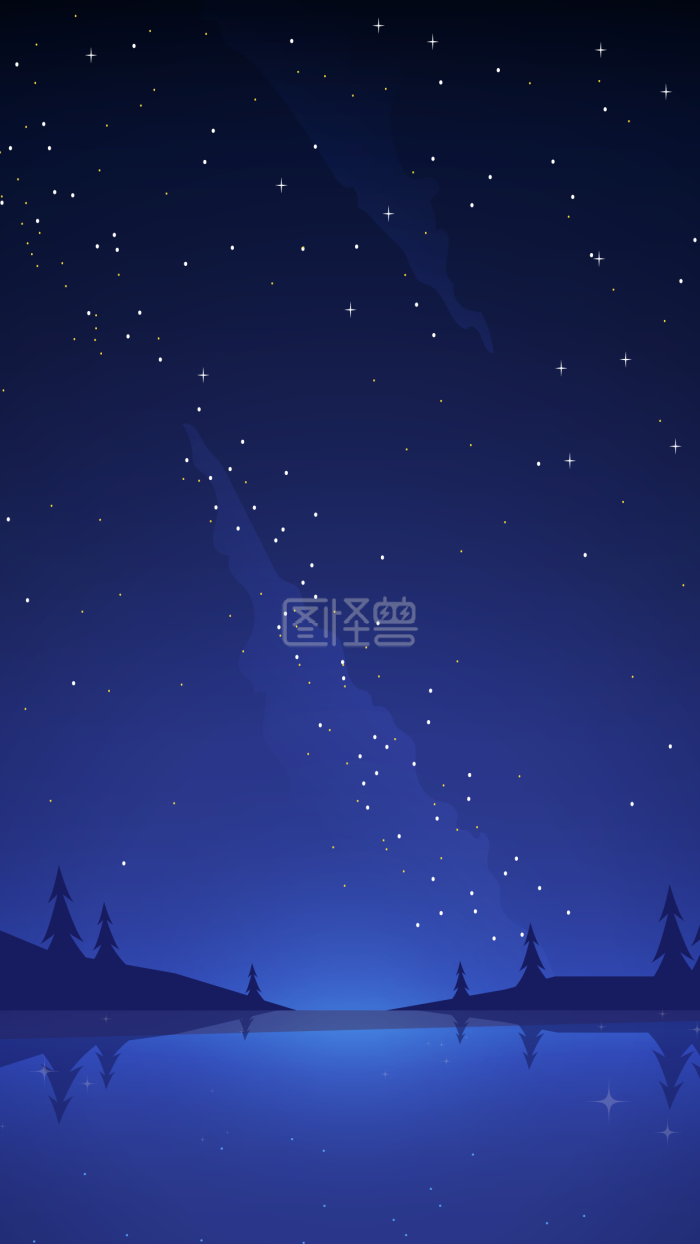 扁平 简约 通用 夜晚 星空 夜空 背景