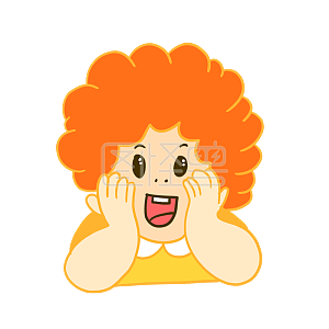 图怪兽原创元素卡通风爆炸头表情包开心插画元素