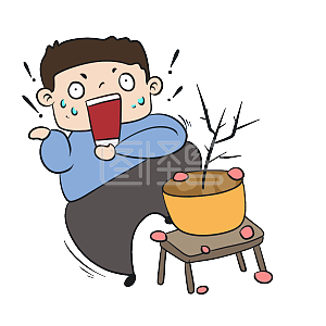 图怪兽原创元素桃花它死掉了卡通表情包