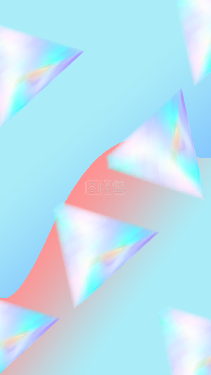 图怪兽原创元素卡通风流体风粉色蓝色渐变背景插画元素