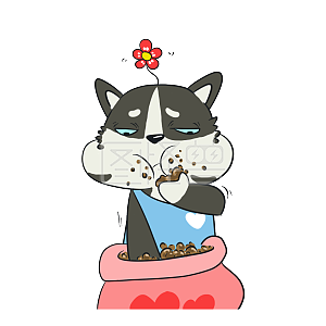 图怪兽原创元素日常吃狗粮卡通表情包