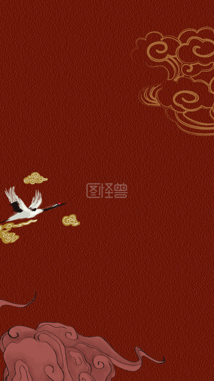 图怪兽原创元素红色中国风风格手机海报