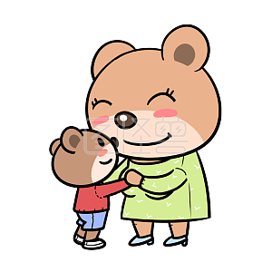卡通母子素材图片 免费卡通母子png元素大全 图怪兽