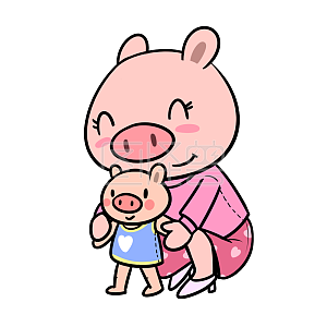 卡通母子素材图片 免费卡通母子png元素大全 图怪兽