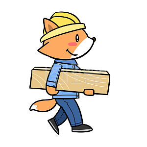 图怪兽原创元素 卡通 劳动节 五一 工人 动物