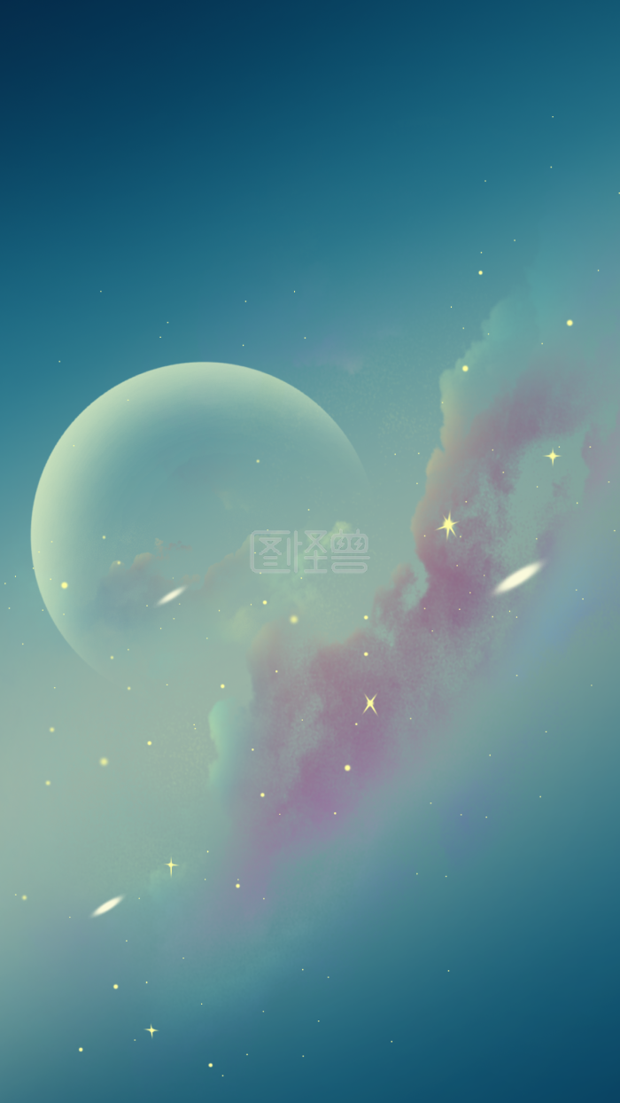 图怪兽原创元素梦幻星空海报背景