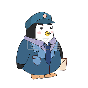 图怪兽原创元素 卡通 邮递员 劳动节 小企鹅拟人化