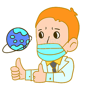 图怪兽原创元素卡通风全球疫情表情包愁人插画元素