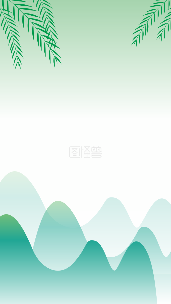 图怪兽原创元素清新背景夏日春天绿色环保唯美海报