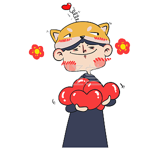 图怪兽原创元素憨憨式幸福卡通表情包