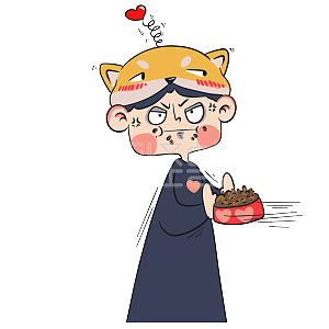 图怪兽原创元素拒绝狗粮卡通表情包