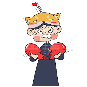 图怪兽原创元素手撕爱情卡通表情包