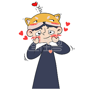 图怪兽原创元素憨憨式害羞卡通表情包