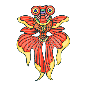 图怪兽原创元素手绘卡通踏青风筝金鱼