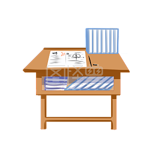 图怪兽原创元素高考场景书桌卡通插画元素