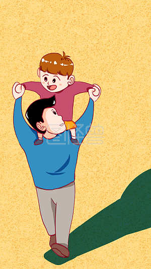 父亲节手绘卡通