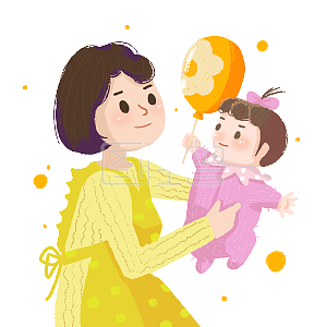 图怪兽原创元素妈妈亲子抱婴儿宝宝