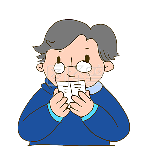 图怪兽原创元素卡通风父亲节表情包老花眼插画元素