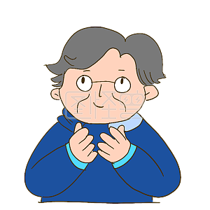 图怪兽原创元素卡通风父亲节表情包慈爱插画元素