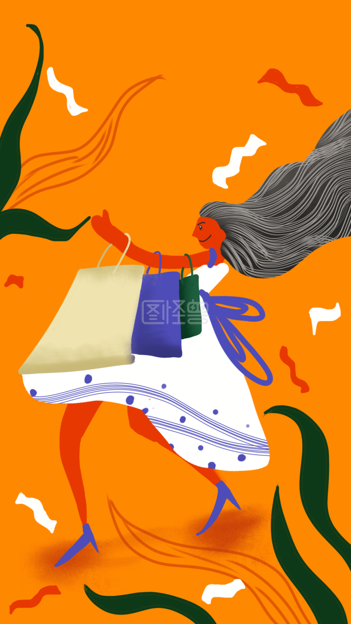 图怪兽原创素材 扁平 广告 活动 企业宣传 夏季 618购物节 背景插画