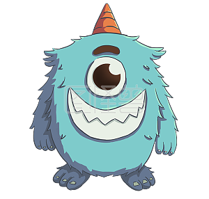 图怪兽原创元素蓝色小怪兽插画元素