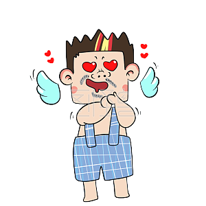 图怪兽原创元素躁动的心卡通表情包