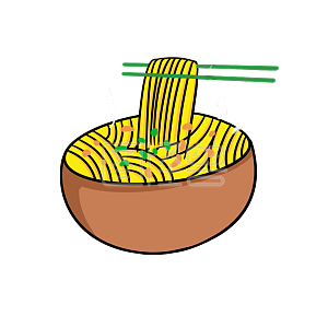 图怪兽原创元素卡通食物热干面插画元素