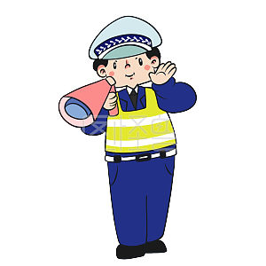 图怪兽原创元素拿喇叭的交警元素