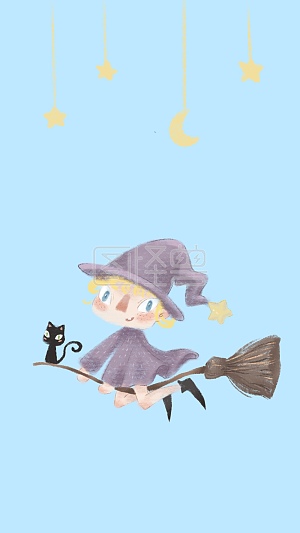 图怪兽原创素材卡通魔法女孩人物装饰