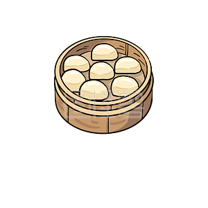 详情图怪兽原创元素大字报风一篮馒头插画元素详情图怪兽原创元素