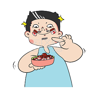 图怪兽原创元素红烧肉的微笑卡通表情包