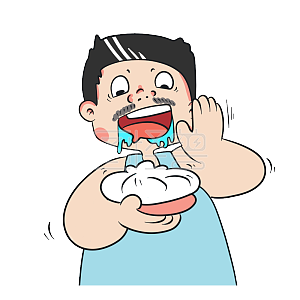 图怪兽原创元素稍等,吃个饭先卡通表情包