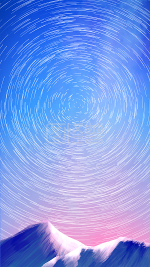 图怪兽原创元素 蓝色 紫色 星空 星轨 风景 天空