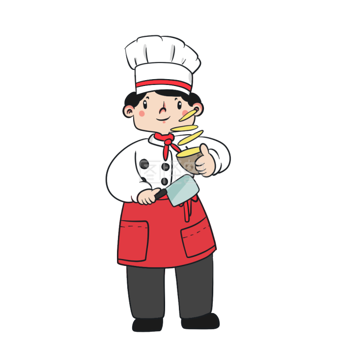 图怪兽原创元素切土豆的厨师元素