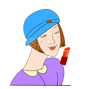 图怪兽原创元素卡通风购物节女人表情包心满意足插画元素