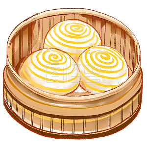 扁平噪点 电商 海报 美食 广东美食 早茶 粤式早点 流沙包