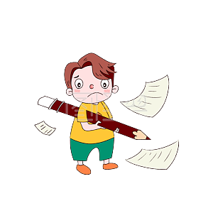 图怪兽原创元素卡通男孩写作业
